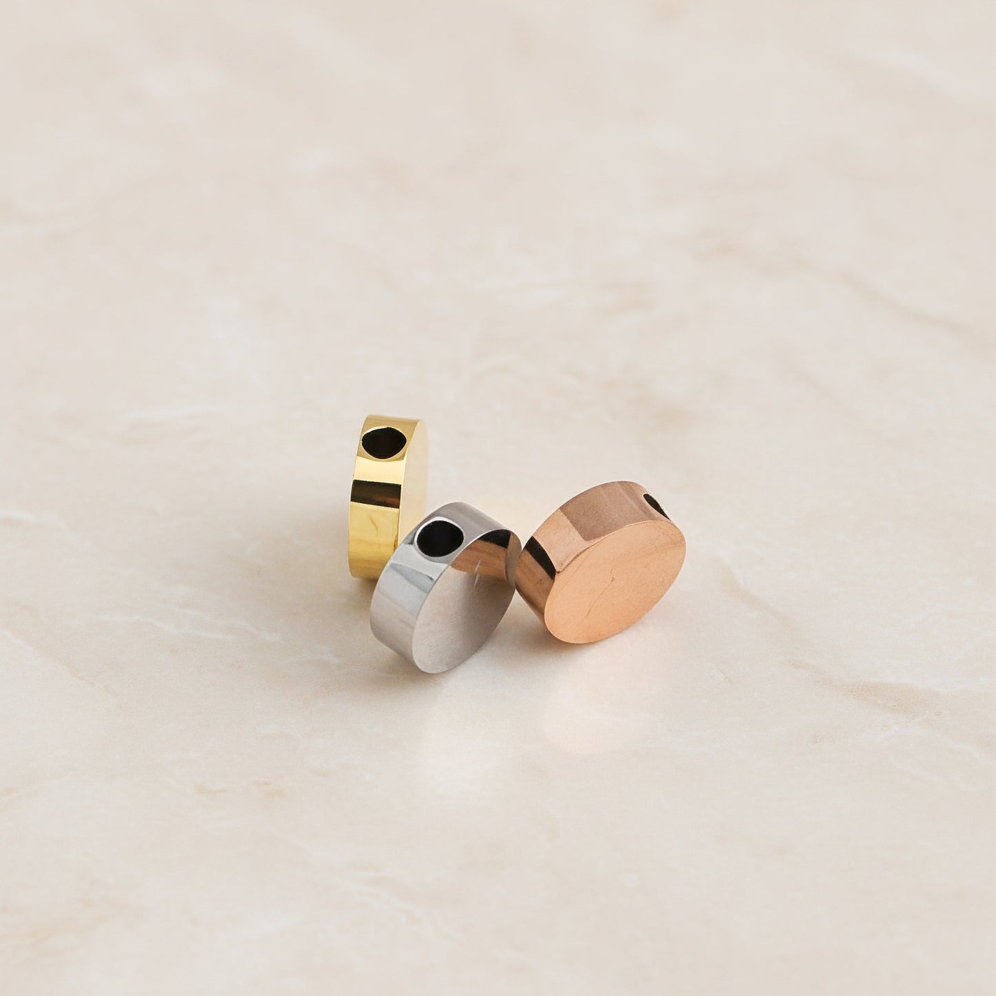 Round Surgical Steel Through-Hole Bead, 1Pc (SG.189)