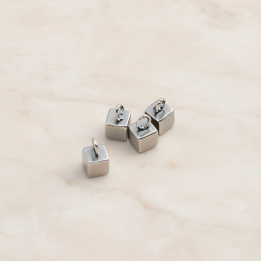 Mini Cube Surgical Steel Pendant, 6 Pc - detail view 2 (SG.255)