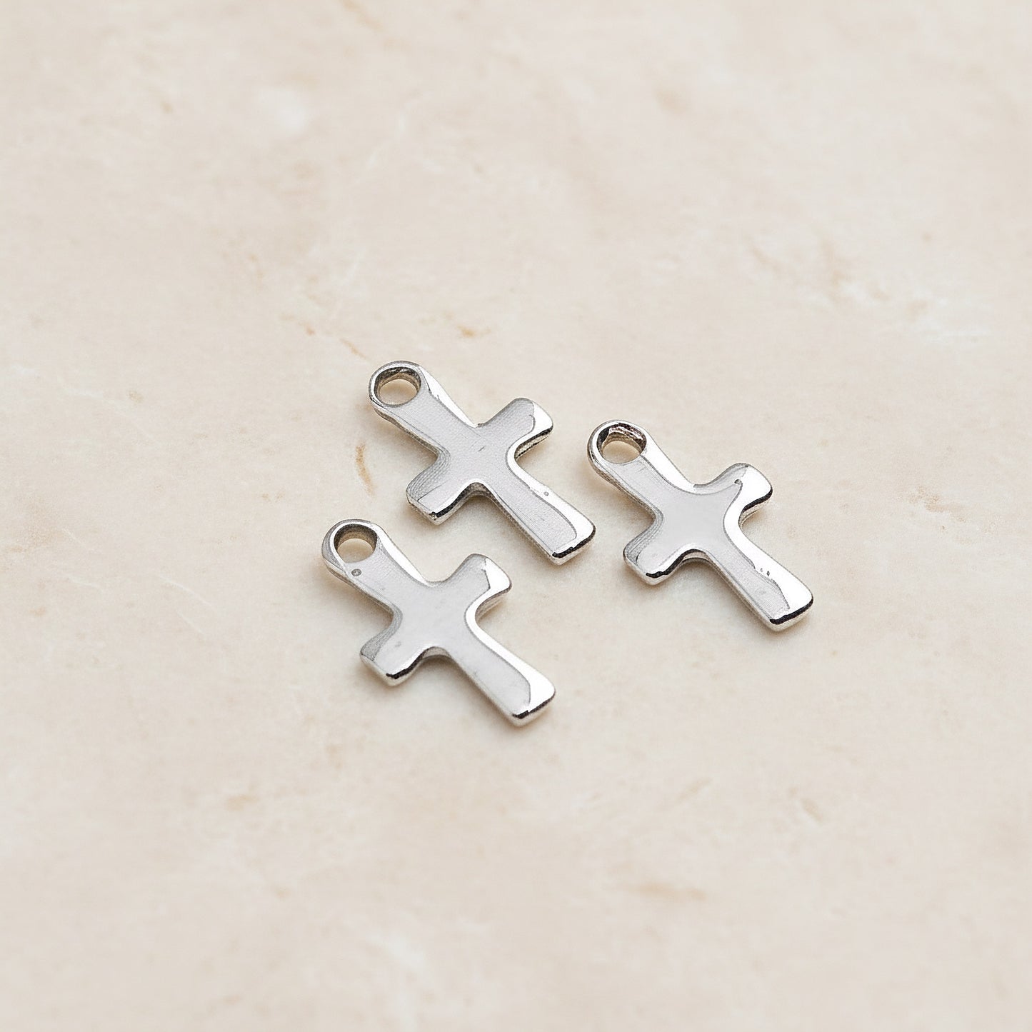 Cross Surgical Steel Charm, 4 Pc - detail view 1 (SG.260)