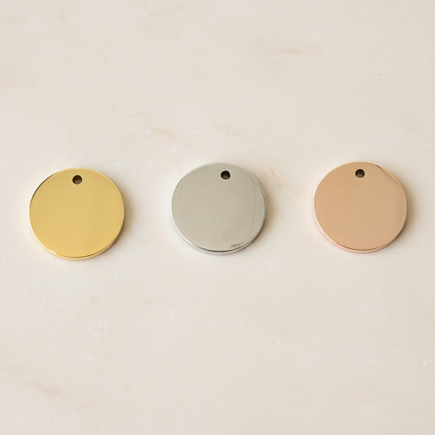 Round Surgical Steel 10mm Disc Pendant, 1 pc - detail view 1 (SG.507)