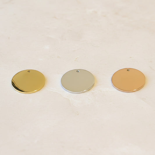 Round Surgical Steel 20mm Pendant, 1 pc (SG.509)