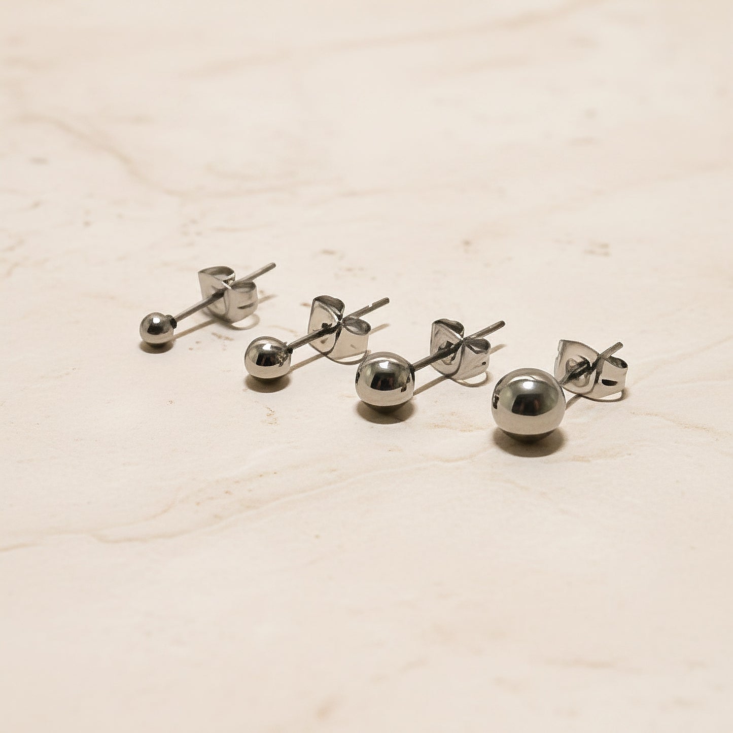 Ball Surgical Steel Earring Studs, 2 pc - detail view 1 (SG.594)