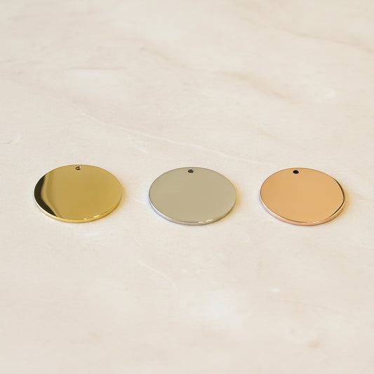 Round Surgical Steel 25mm Pendant, 1 pc (SG.510)