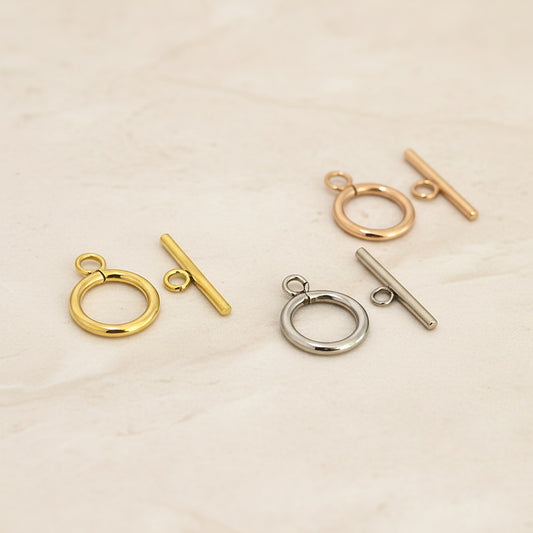 Round Ring & Bar Surgical Steel Toggle Clasp, 1 Set (SG.566)