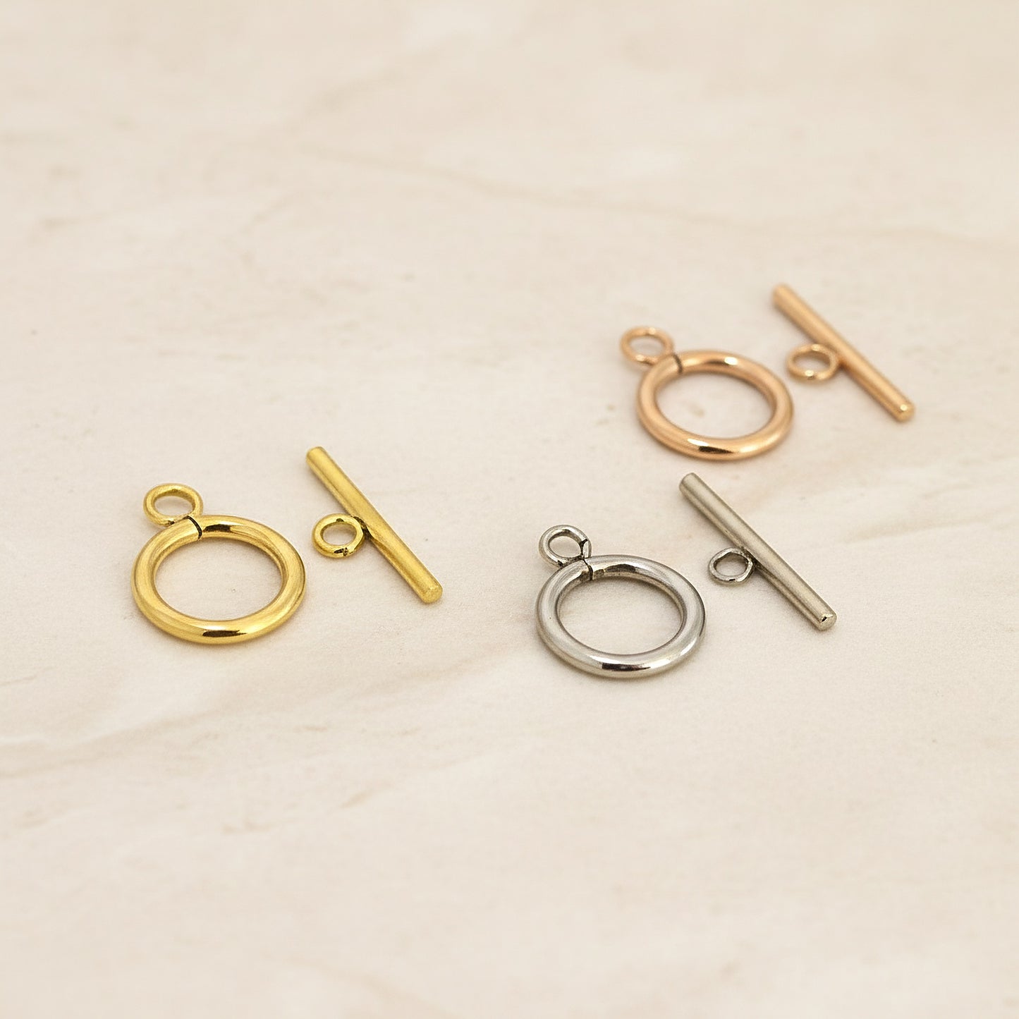 Round Ring & Bar Surgical Steel Toggle Clasp, 1 Set (SG.566)