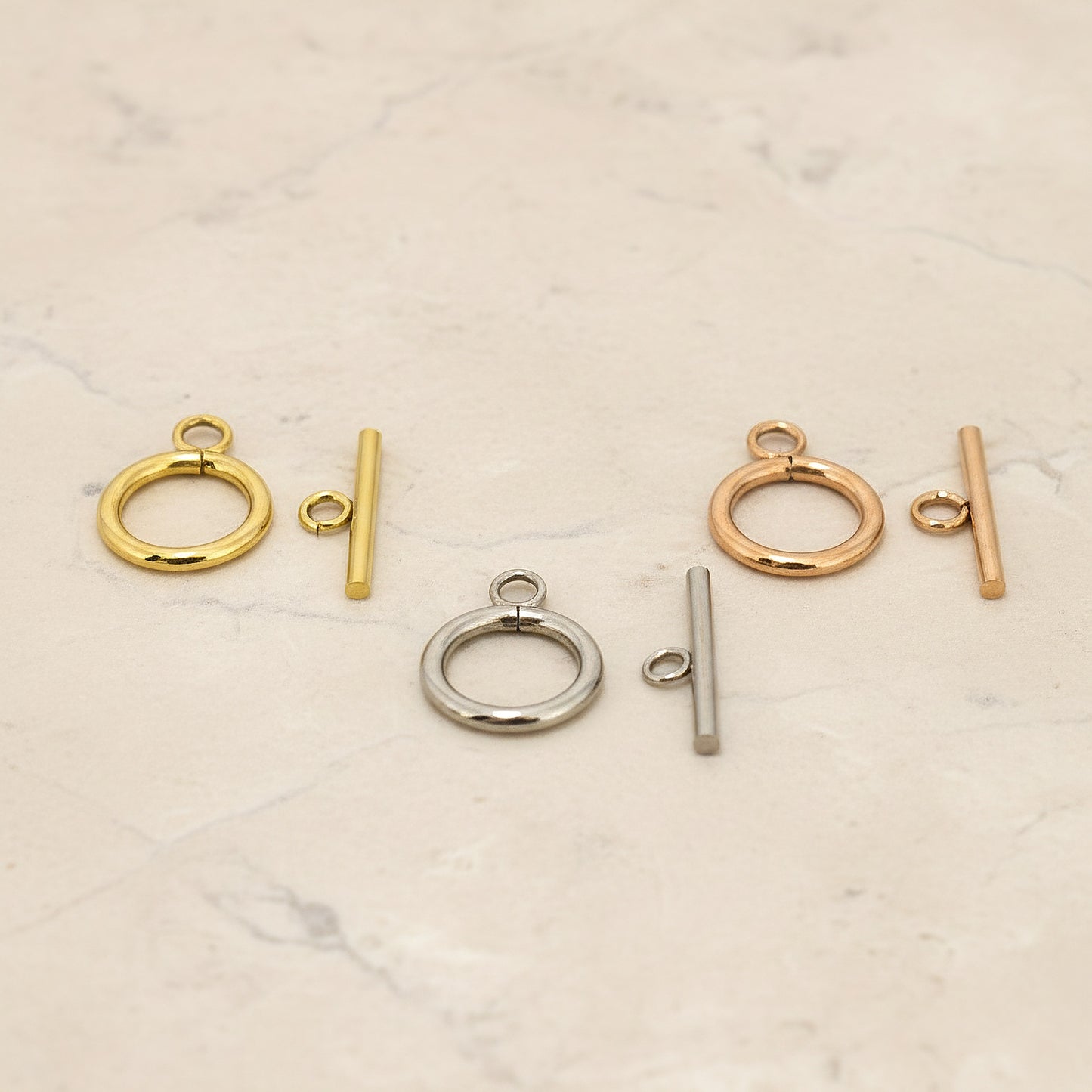 Round Ring & Bar Surgical Steel Toggle Clasp, 1 Set (SG.566)