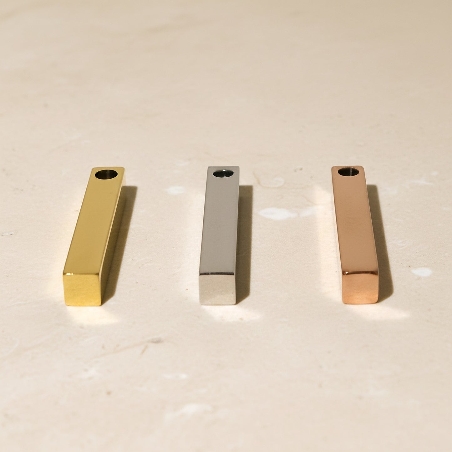 3D Square Stick Surgical Steel Pendant, 1 pc - detail view 2 (SG.552)