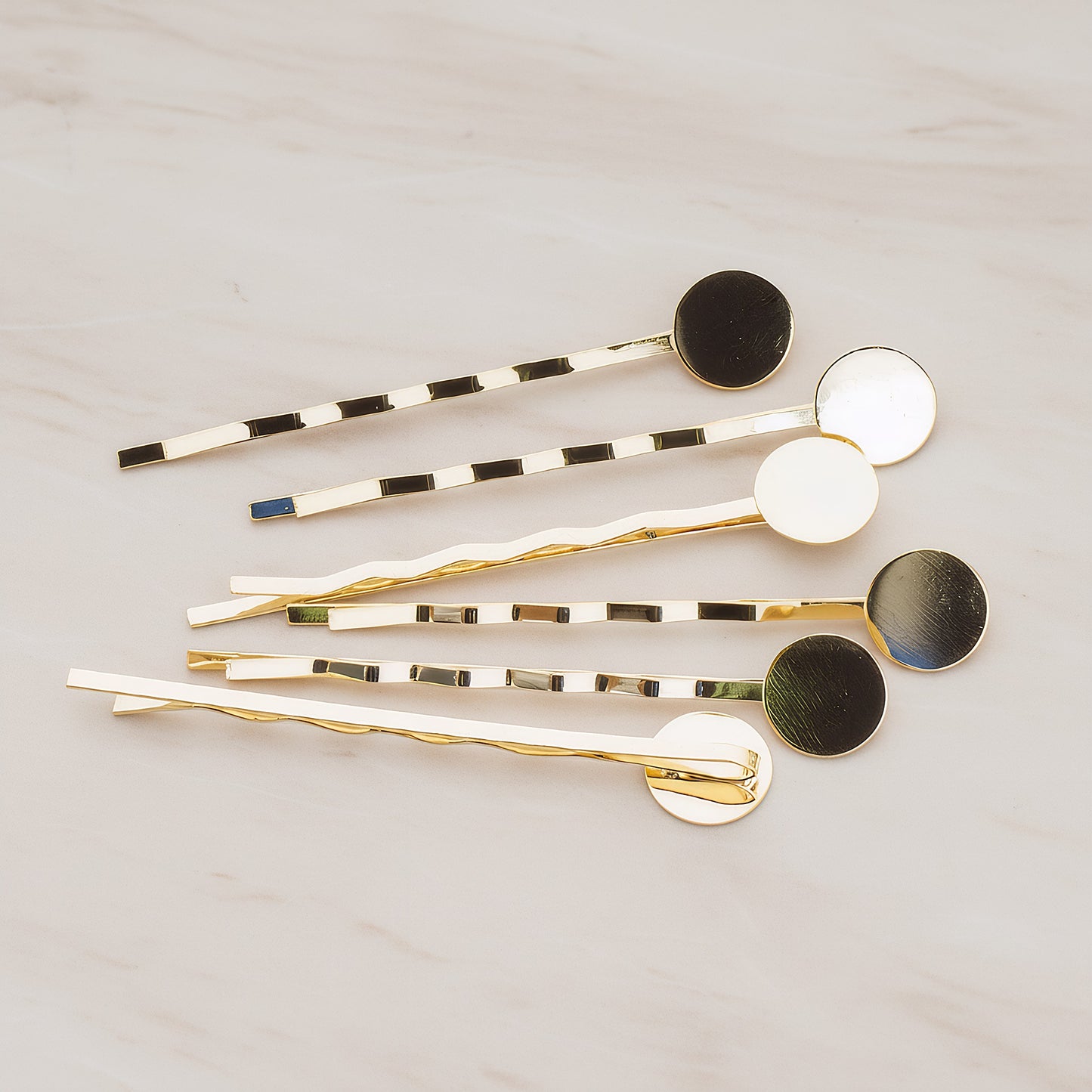 Round Pad Bobby Pin Hair Clip Base, 6 Pc (BA.090)
