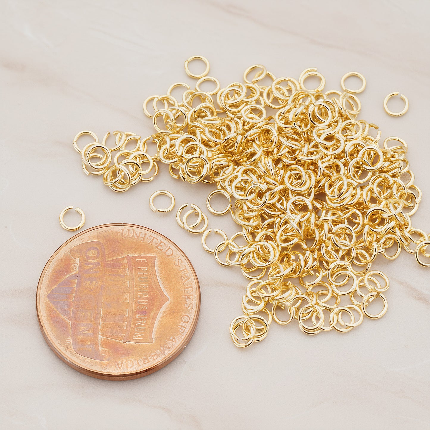 Rose Gold Plated Open Jump Rings, 23 Gauge, 300 Pc (BA.105)