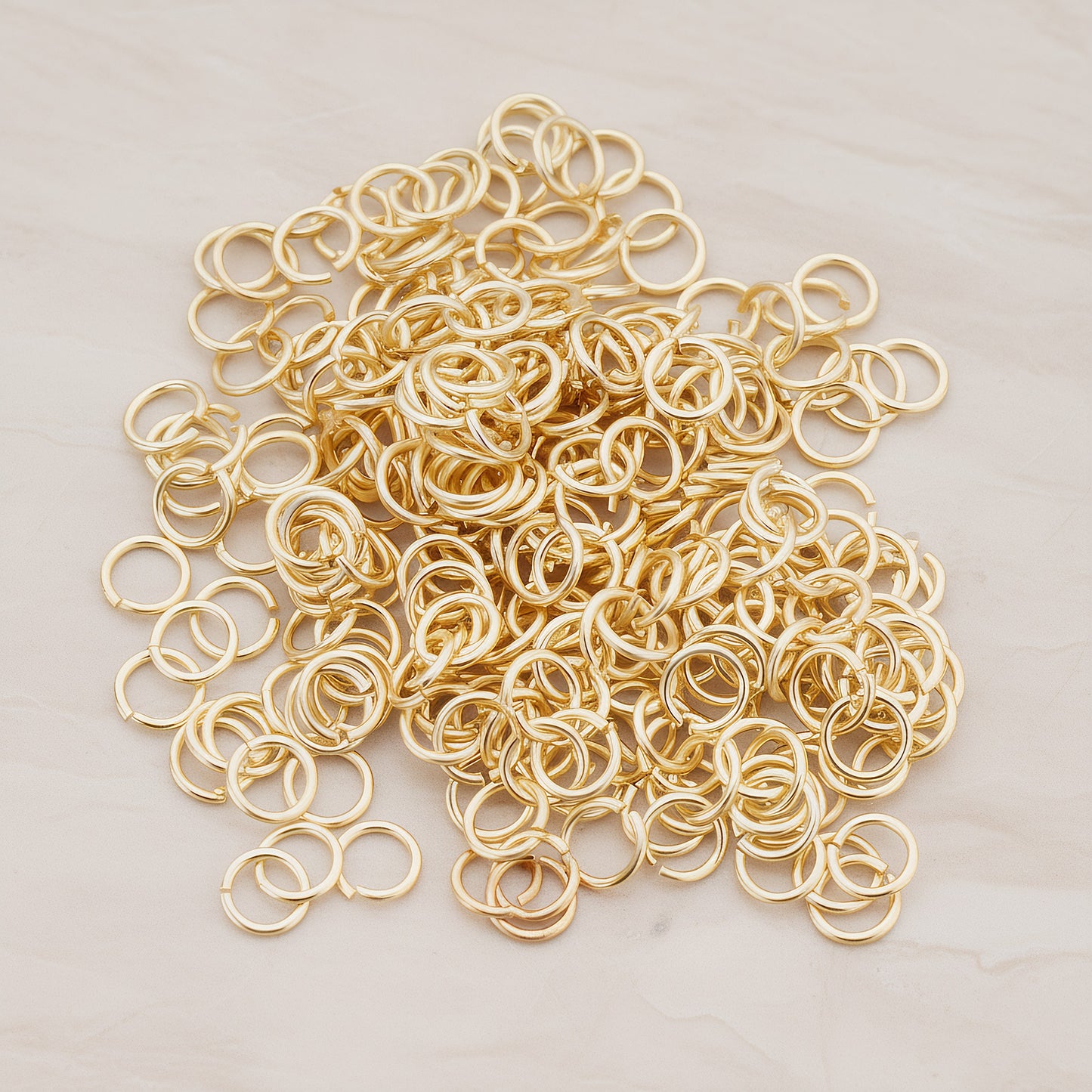 Glossy Gold Plated Round Open Jump Rings, 21 Gauge, 300 Pc (BA.106)