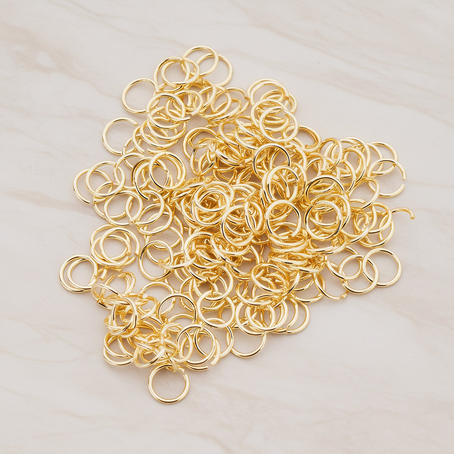 Glossy Plated Brass Open Jump Rings, 24 Gauge, 200 Pc (BA.107)
