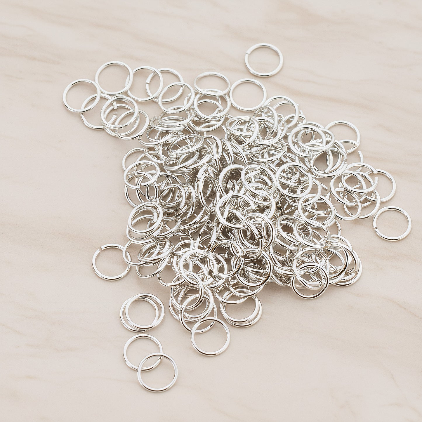 Glossy Plated Brass Open Jump Rings, 24 Gauge, 200 Pc (BA.107)