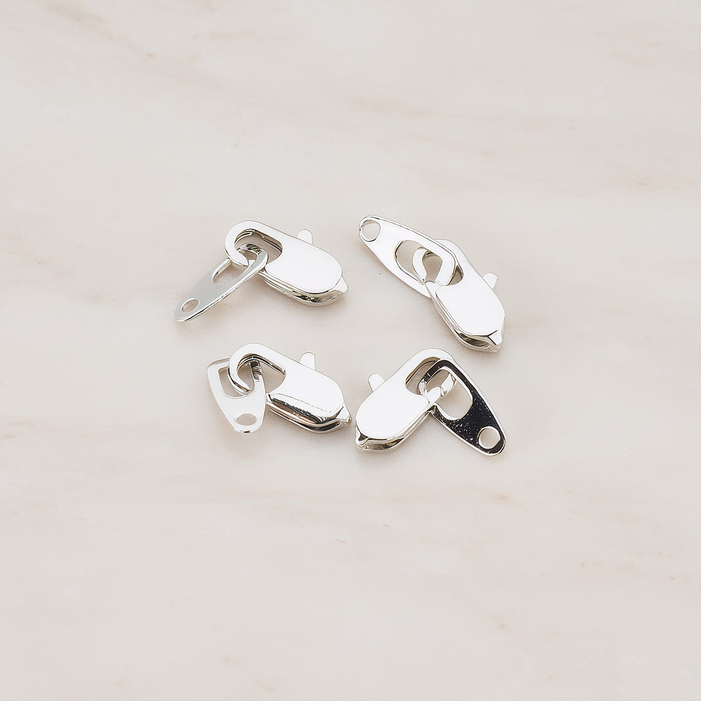 Gold Mini Lobster Clasp and Bar Set, 4 Sets (BA.131)