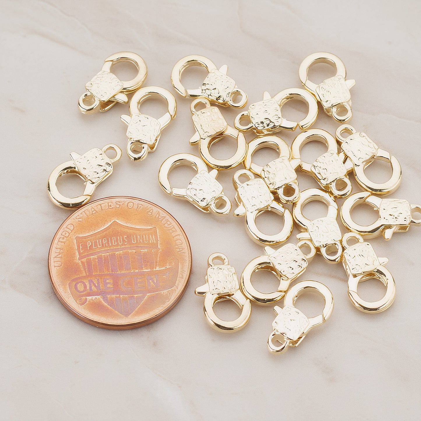 Hammered Lobster Claw Clasp, 10 Pc (BA.149)