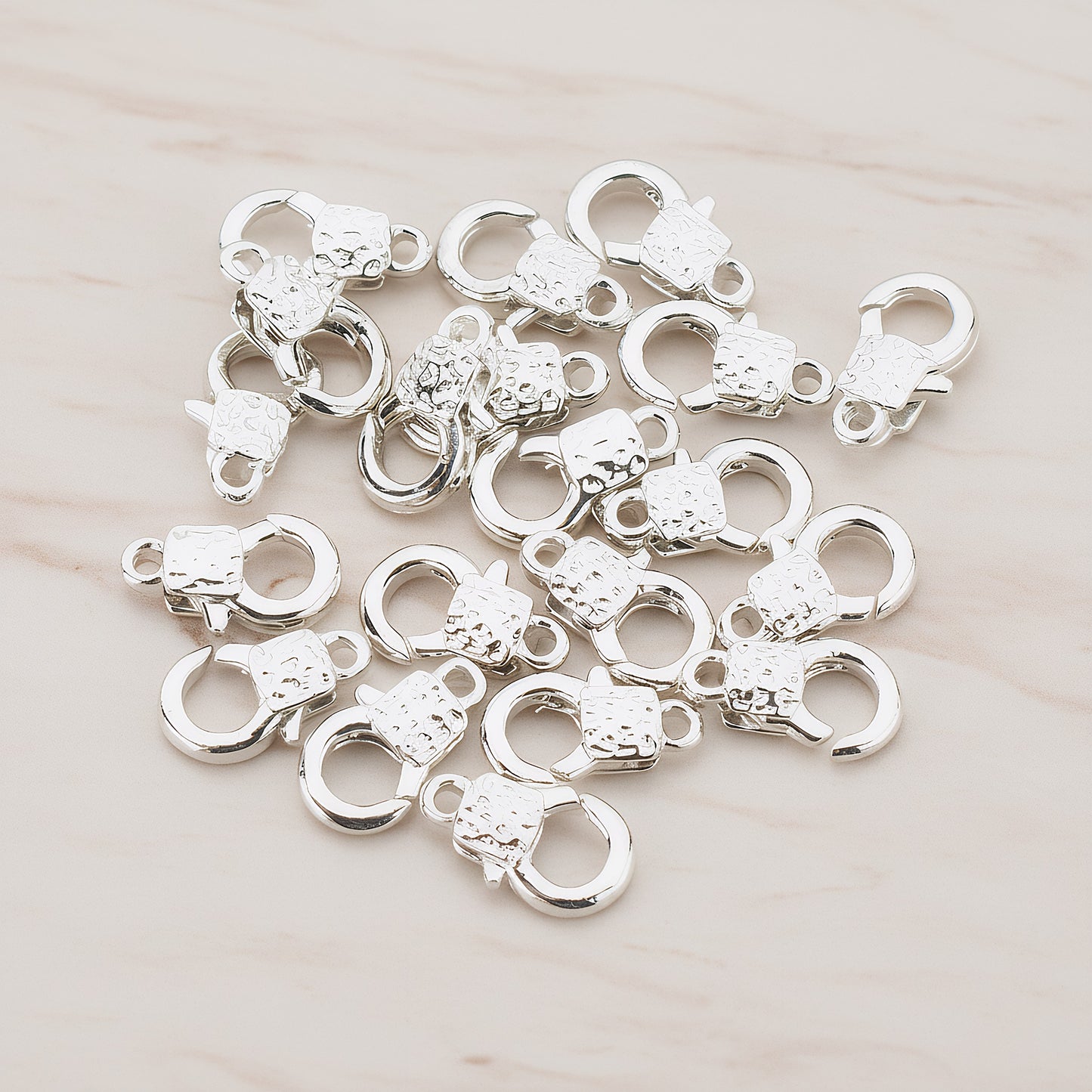 Hammered Lobster Claw Clasp, 10 Pc (BA.149)