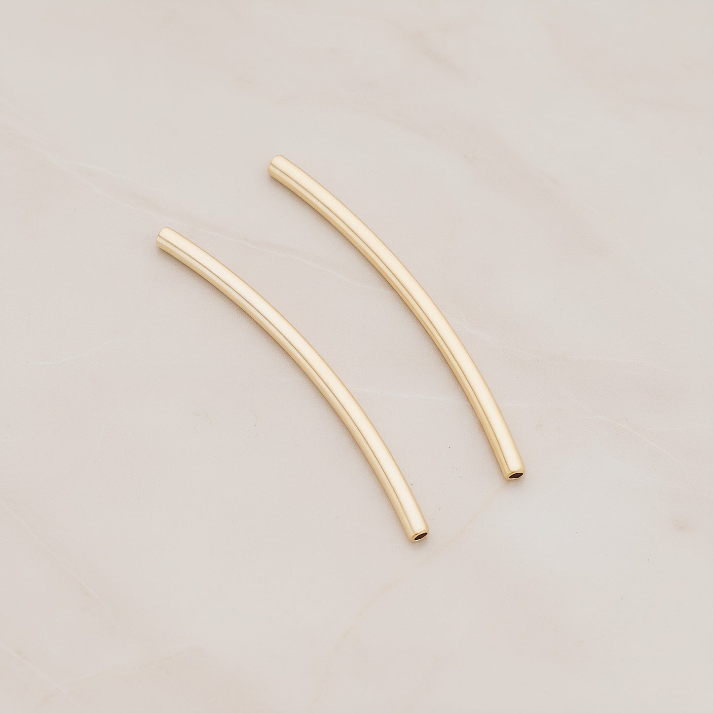 Curved Tube Metal Beads, 10 Pc (BA.170)