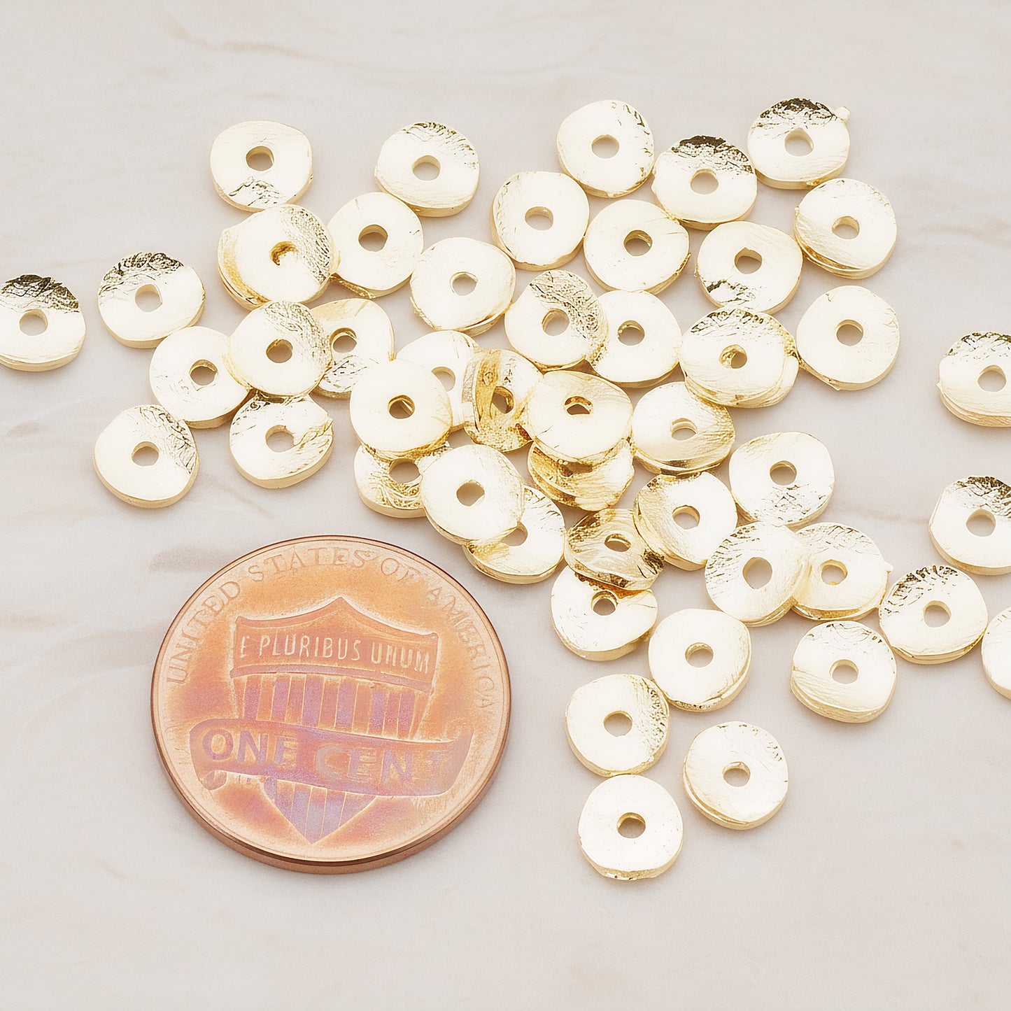 Small Curved Round Disc Spacer Beads, 10 Pc (BA.177)