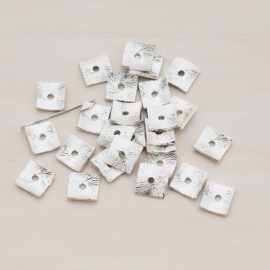Curved Square Spacer Beads, 8 Pc (BA.178)