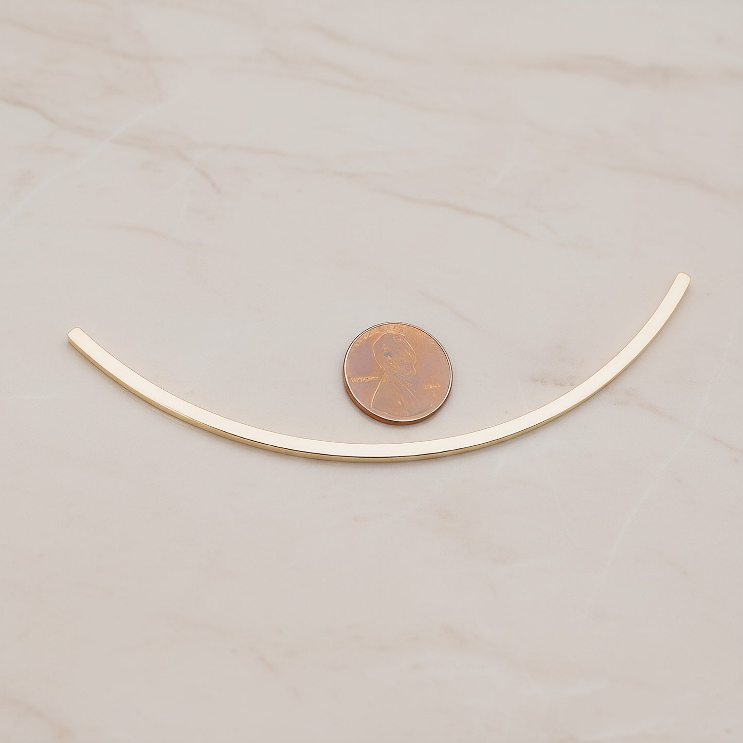 Curved Square Bar Tube Bead, 2 Pc (BA.222)