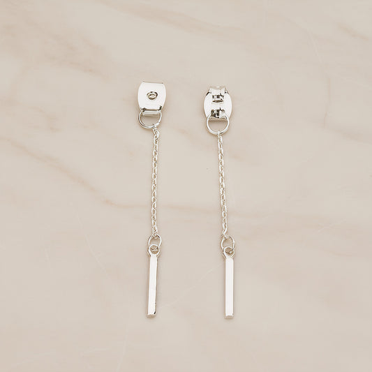 Butterfly Earnut with Chained Mini Bar Earring Component, 2 Pc (BA.274)