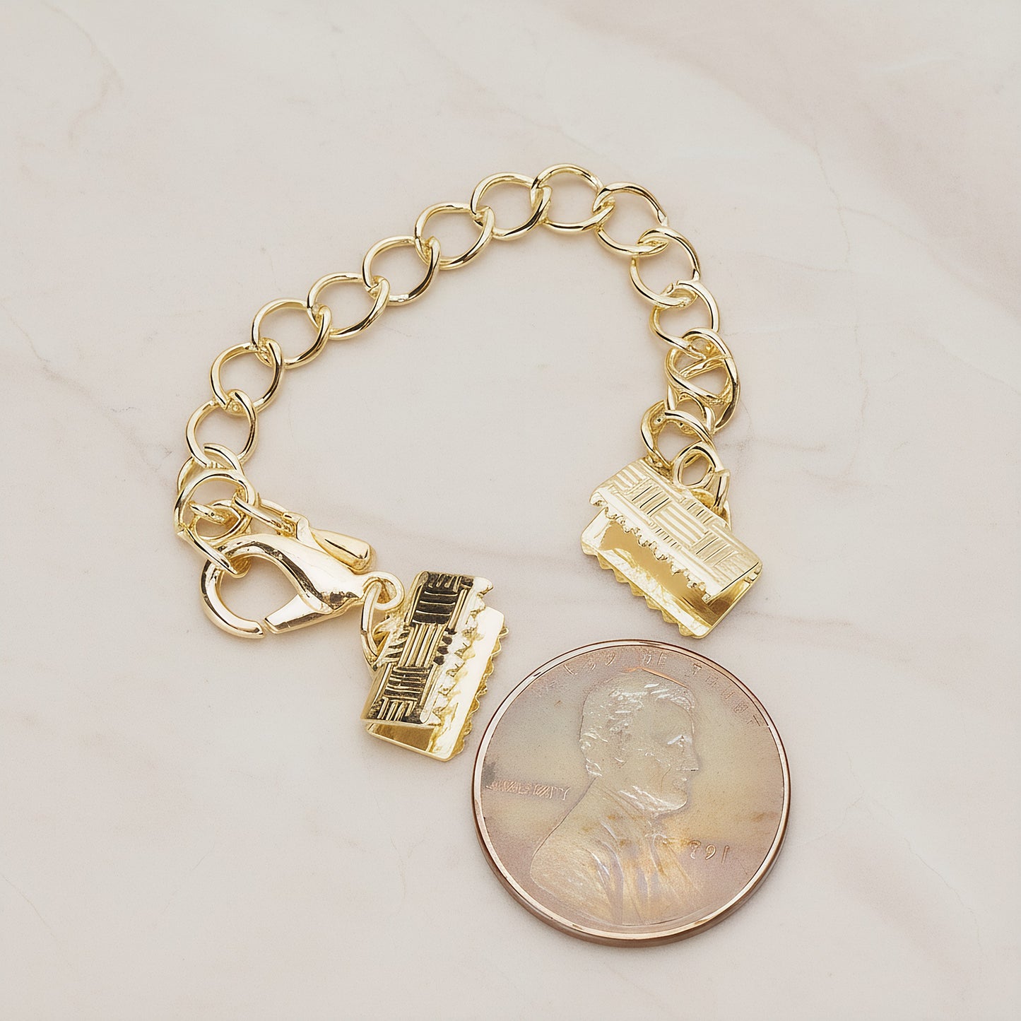Thick Cable Chain Extender with Wide Cord End Clips and Lobster Clasp, 2 Pc (BA.275-02)