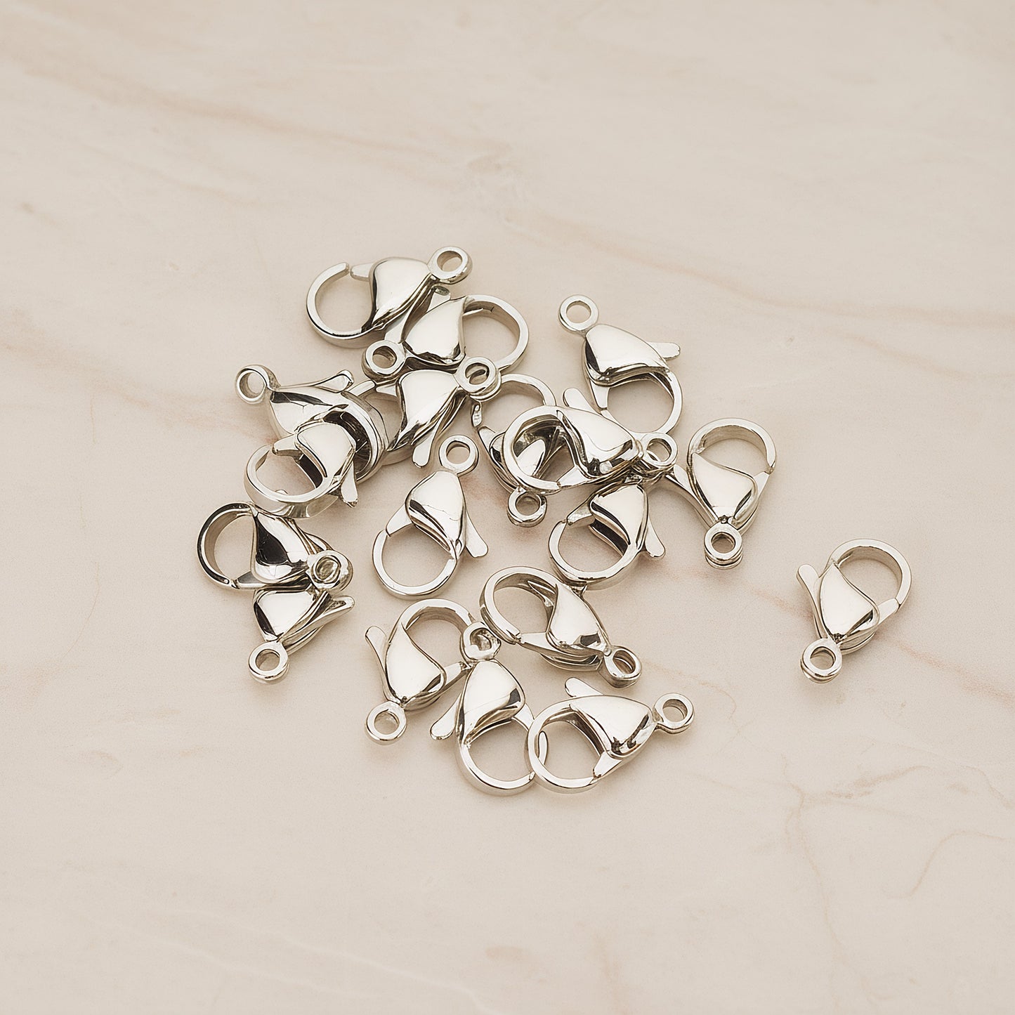 Surgical Stainless Steel Hypoallergenic Lobster Clasp, 6 Pc - Surgical Stainless Steel (BA.276-01)