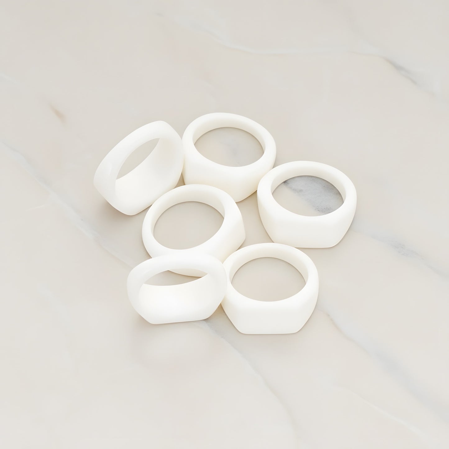 Ring Flat Back Cabochon, 4 Pc - White (CB.0001)