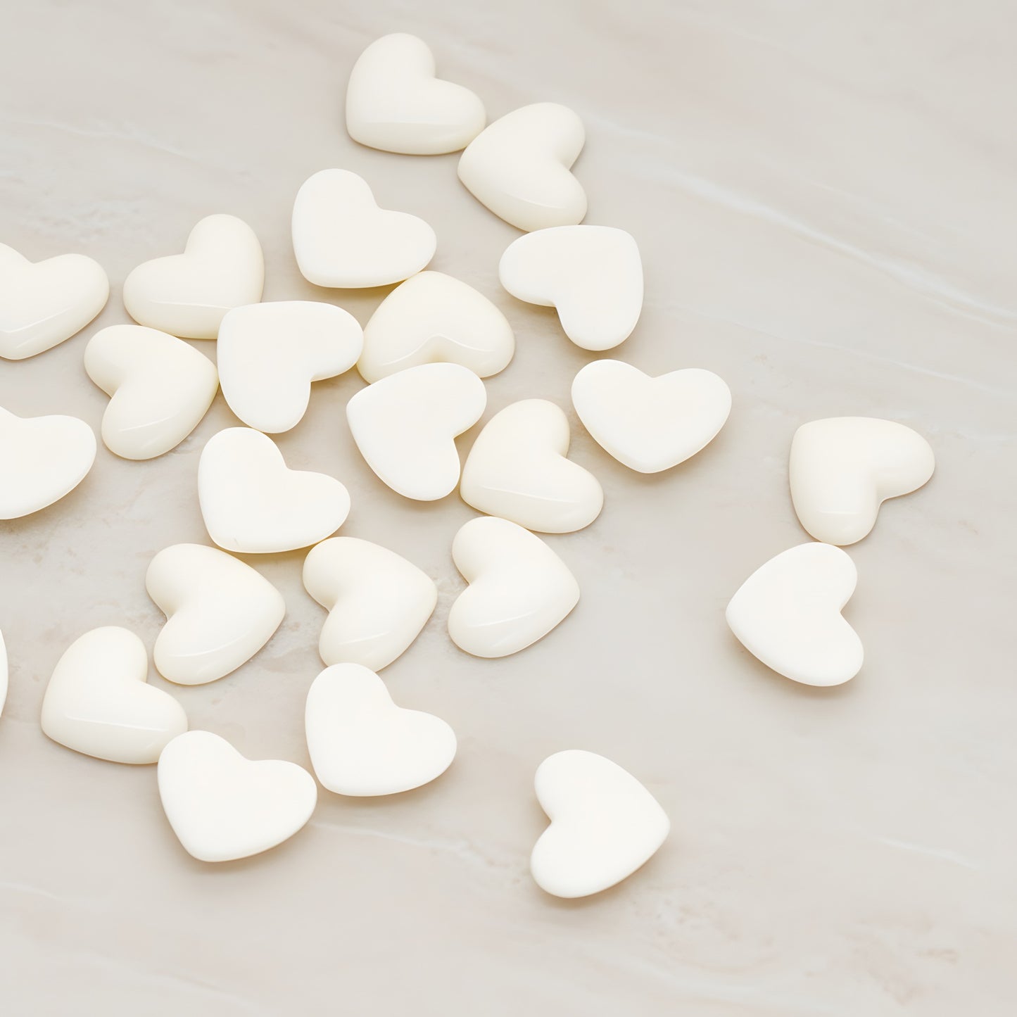 Skinny Heart Flat Back Cabochon, 10 Pc (CB.0020)