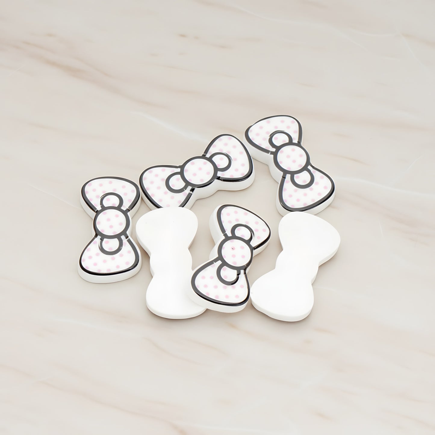 Ribbon Bow Flat Back Cabochon, 10 Pc - White (CB.008)