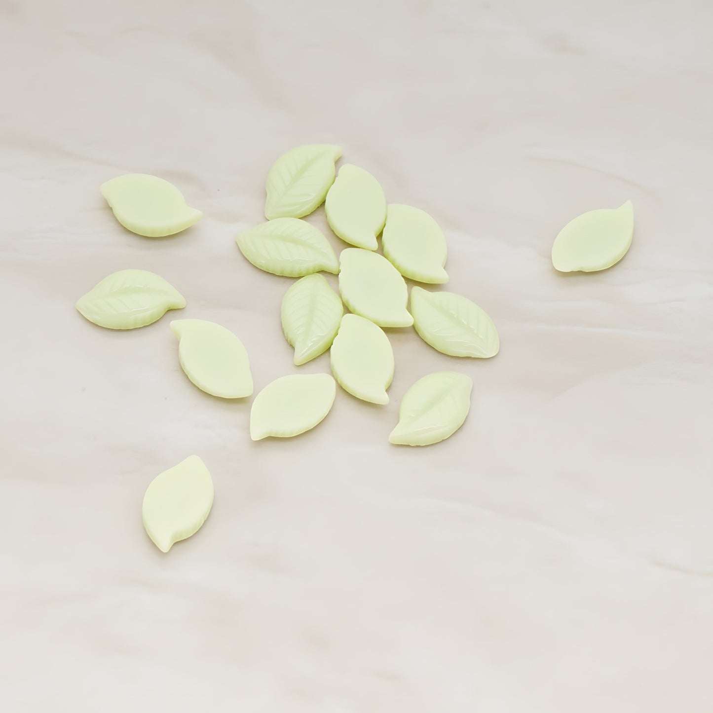 Textured Leaf Flat Back Cabochon, 10 Pc - Lime green (CB.110)