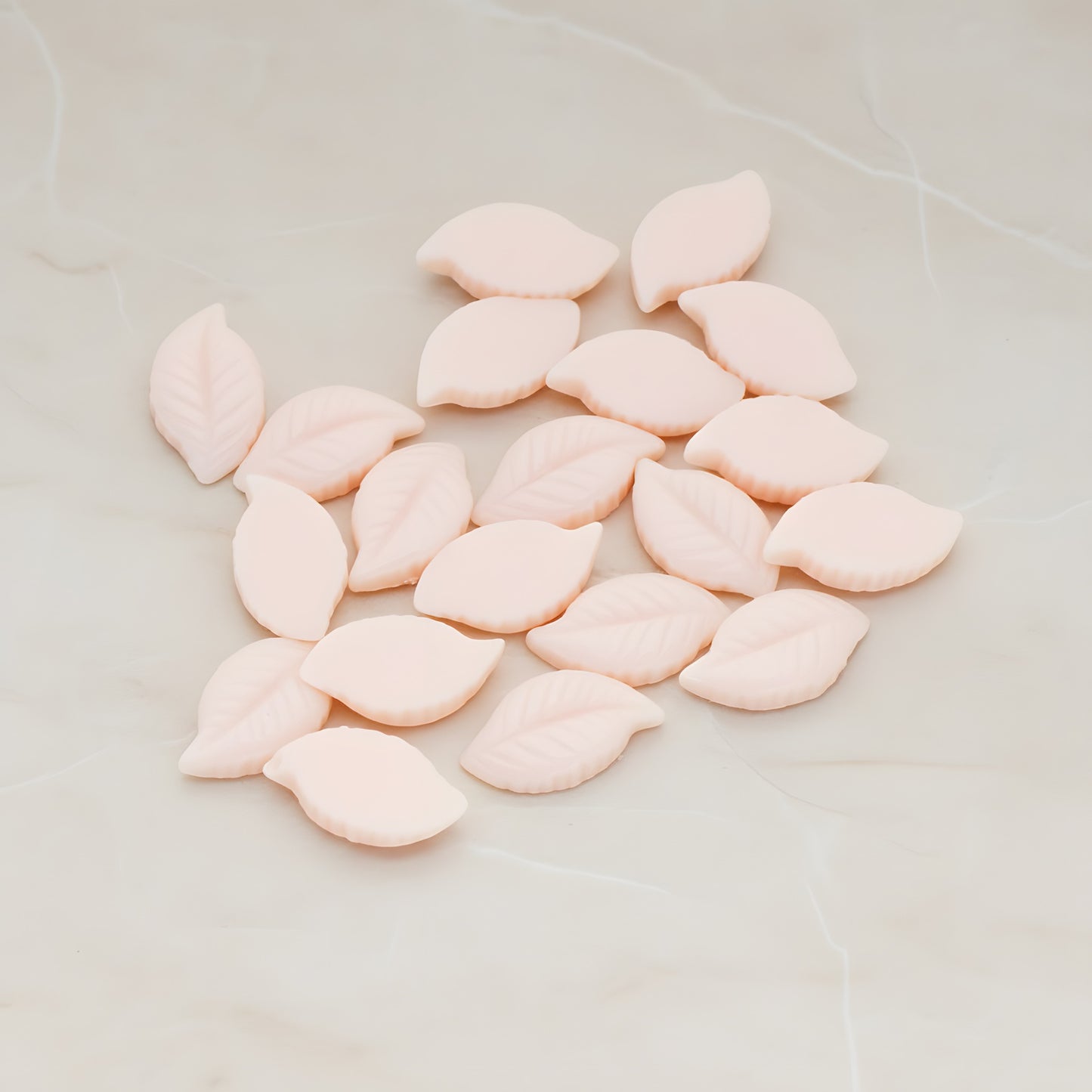 Textured Leaf Flat Back Cabochon, 10 Pc - Peach (CB.110)