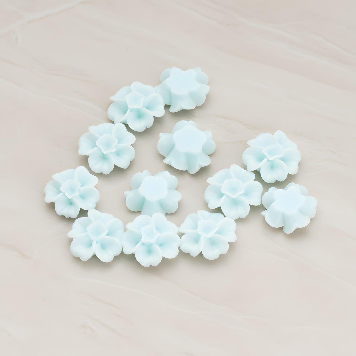 Chrysanthemum Flower Flat Back Cabochon, 6 Pc (CB.138)
