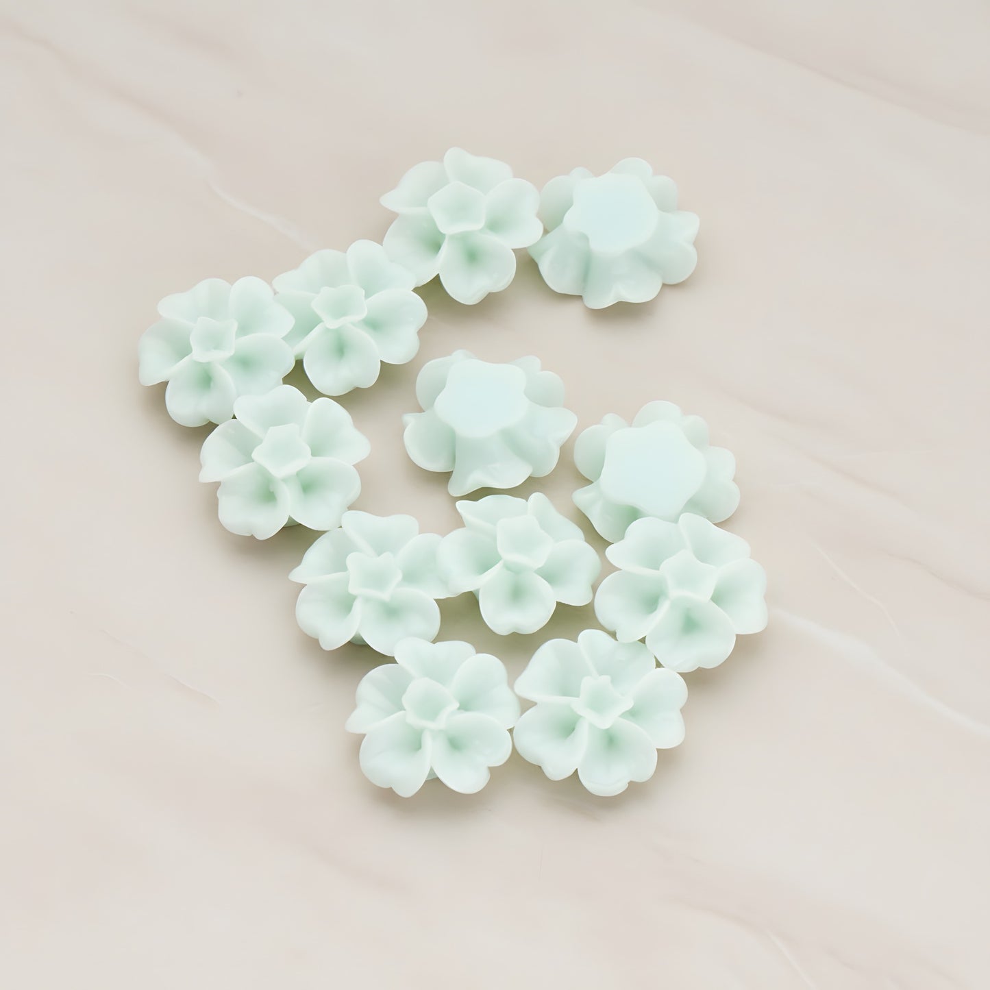 Chrysanthemum Flower Flat Back Cabochon, 6 Pc (CB.138)