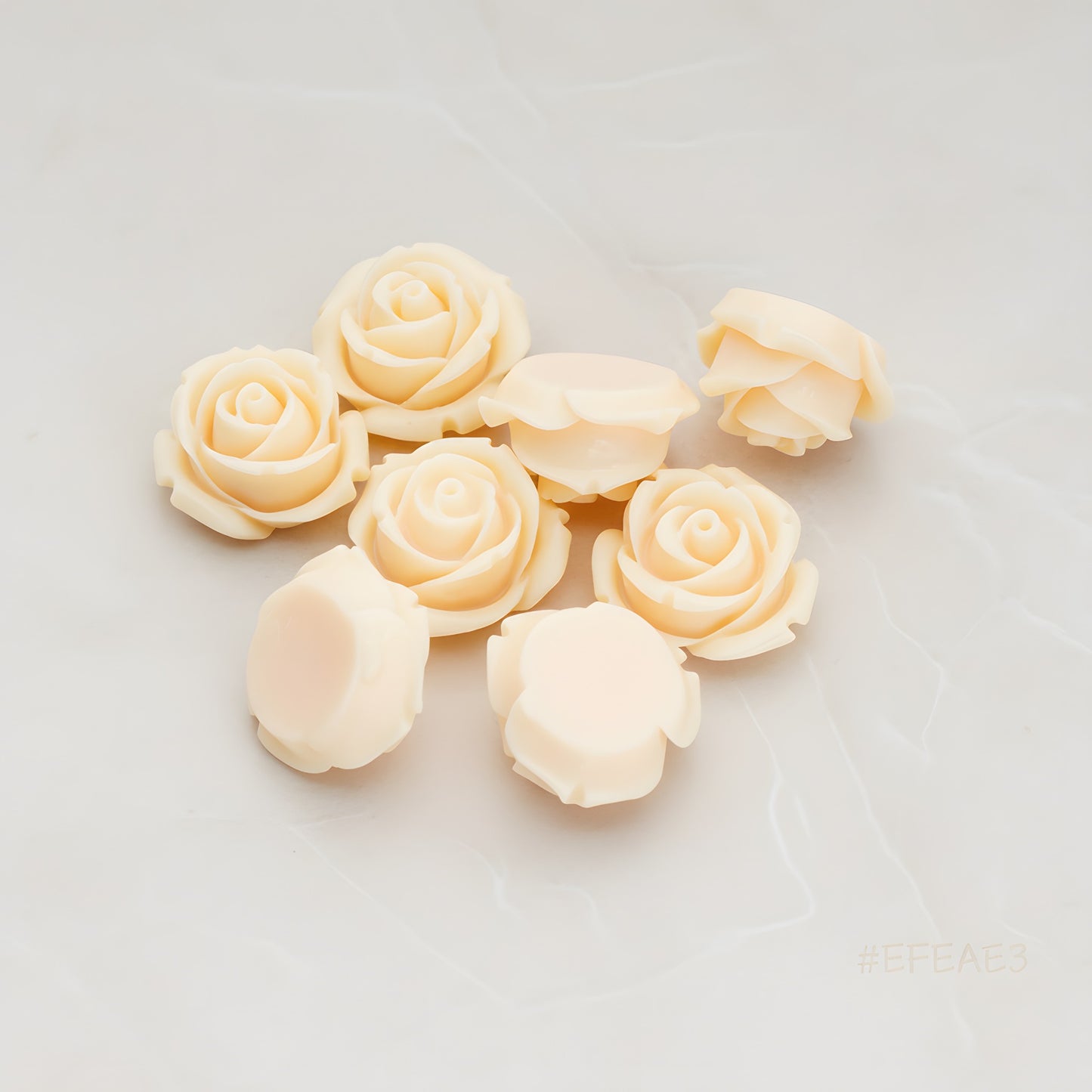 Dolly Rose Flower Flat Back Cabochon, 4 Pc (CB.147)