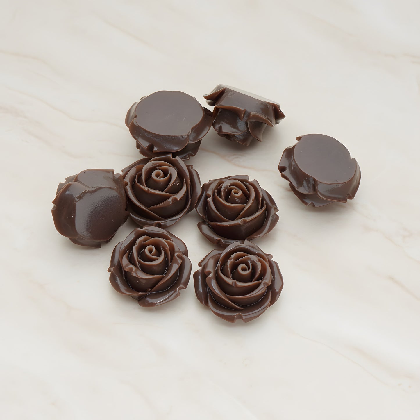 Dolly Rose Flower Flat Back Cabochon, 4 Pc (CB.147)