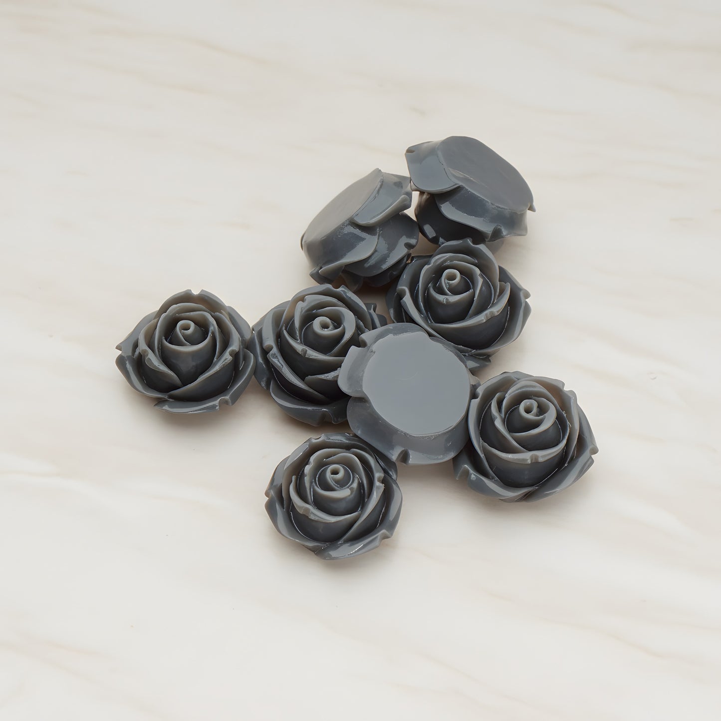 Dolly Rose Flower Flat Back Cabochon, 4 Pc (CB.147)