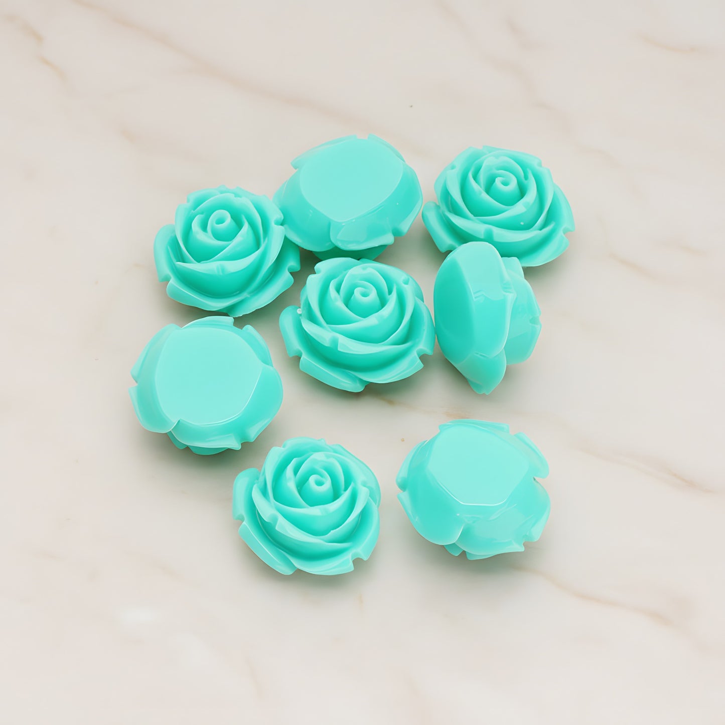 Dolly Rose Flower Flat Back Cabochon, 4 Pc (CB.147)