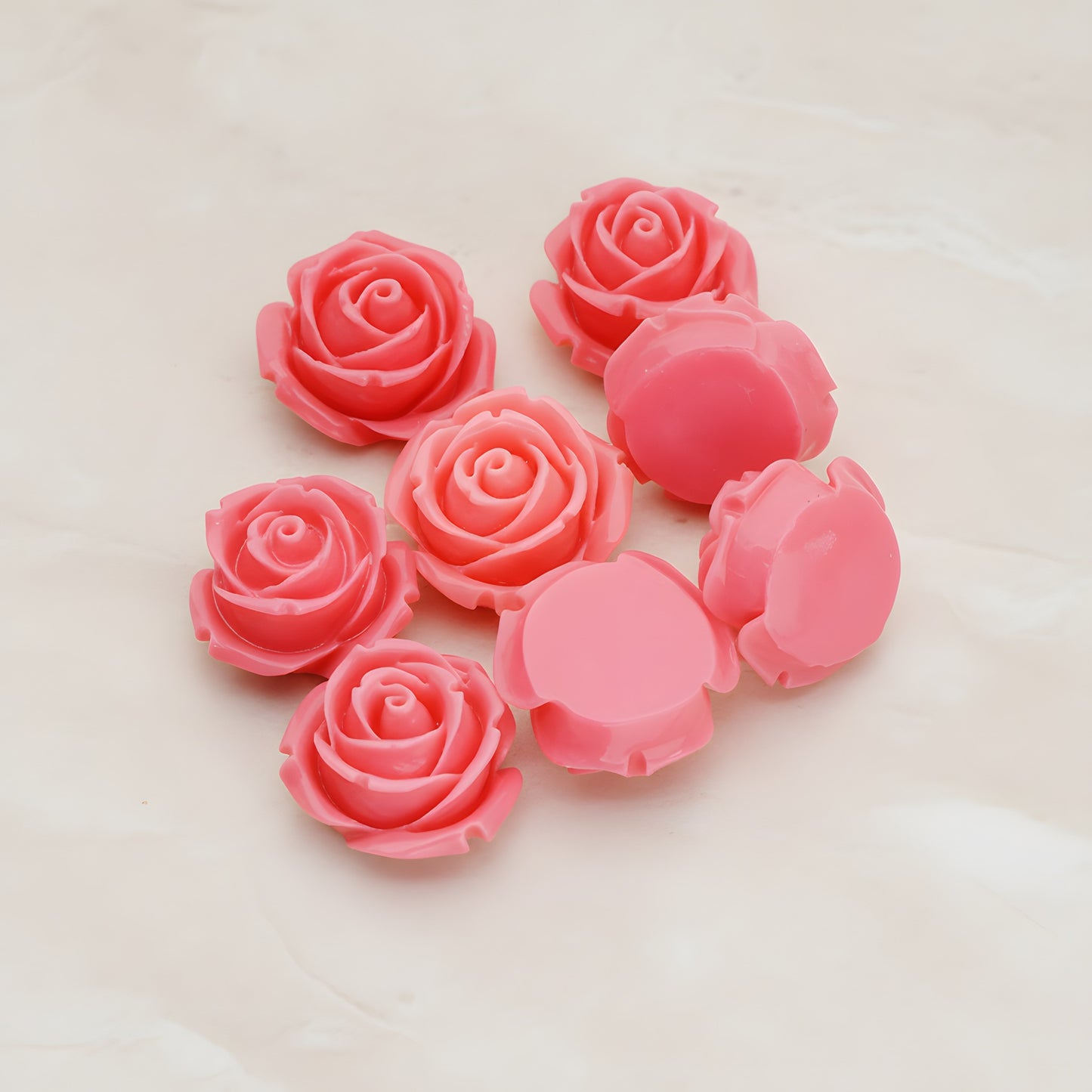 Dolly Rose Flower Flat Back Cabochon, 4 Pc (CB.147)