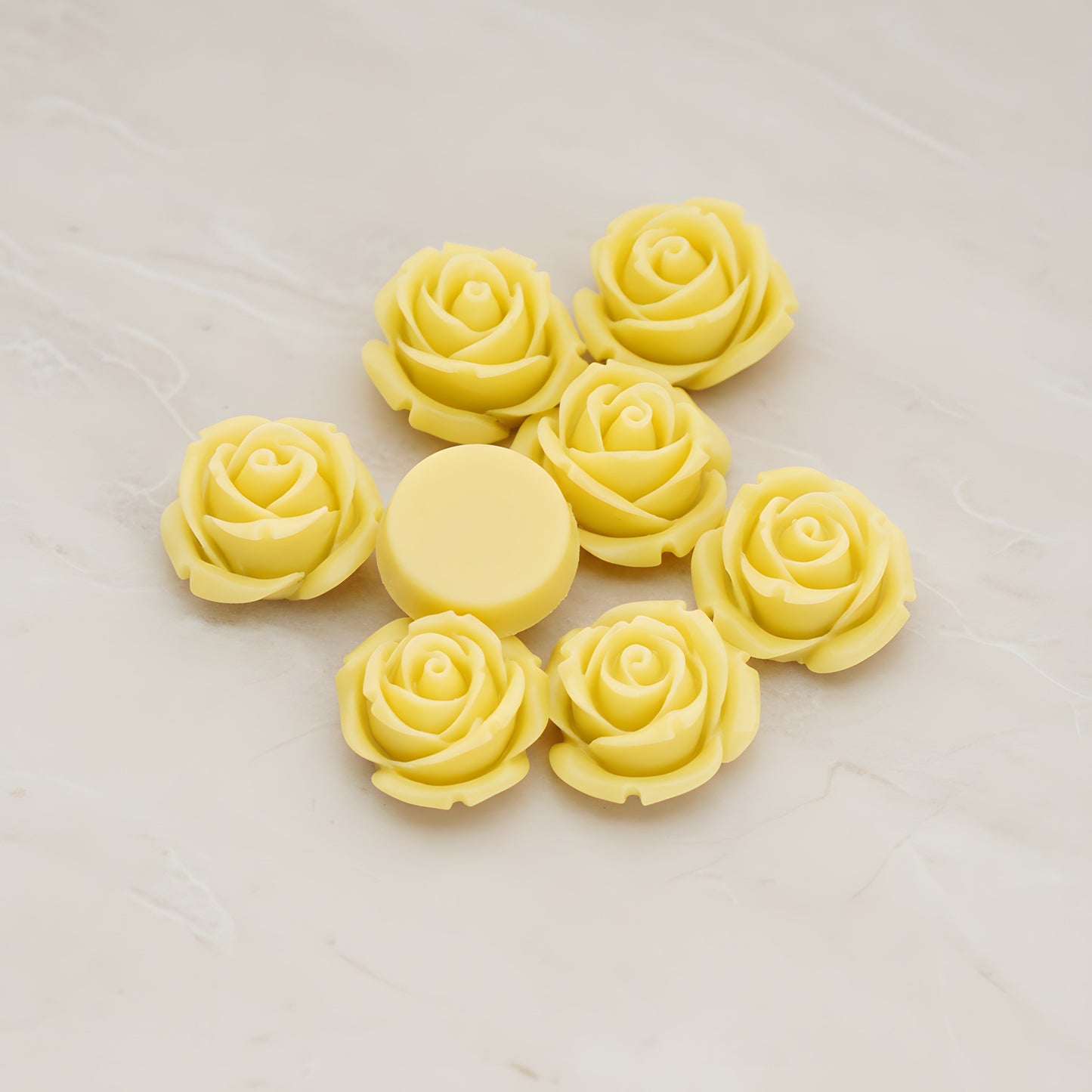 Dolly Rose Flower Flat Back Cabochon, 4 Pc (CB.147)