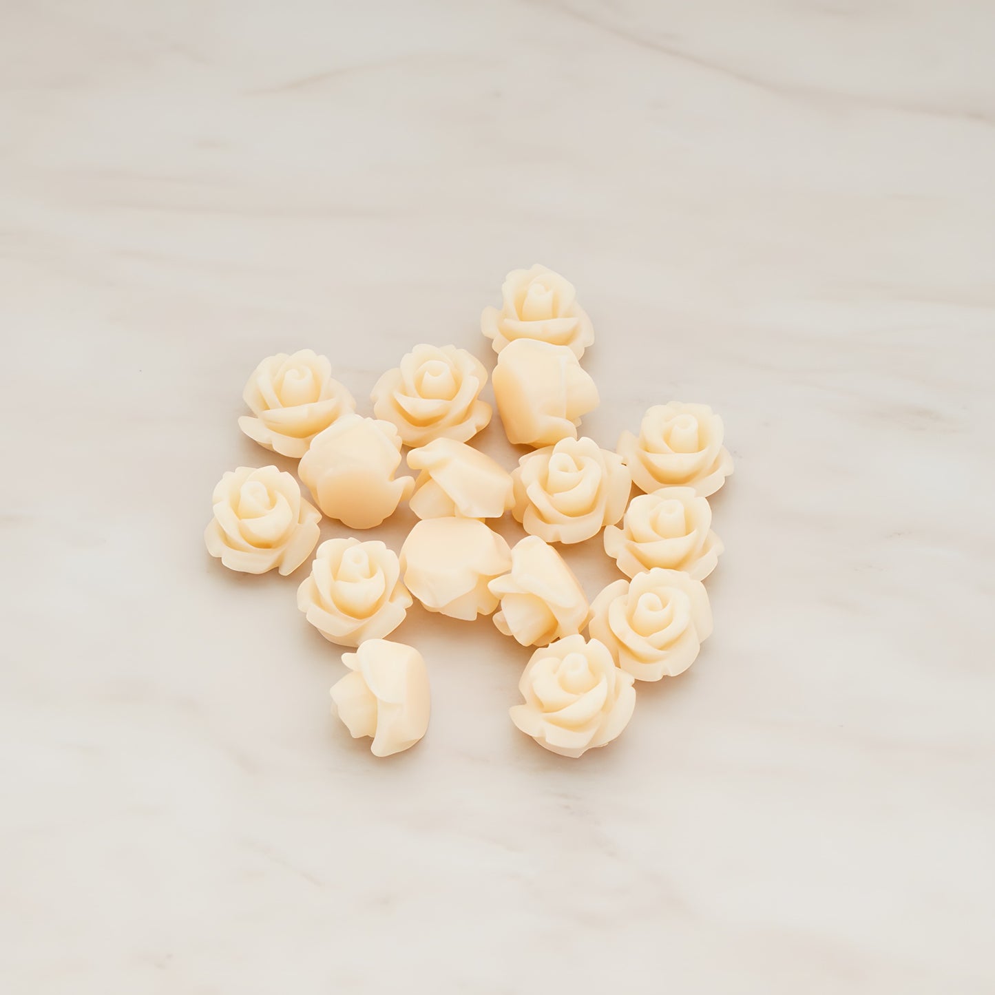 Carved Rose Flower Flat Back Cabochon, 8 Pc (CB.149)
