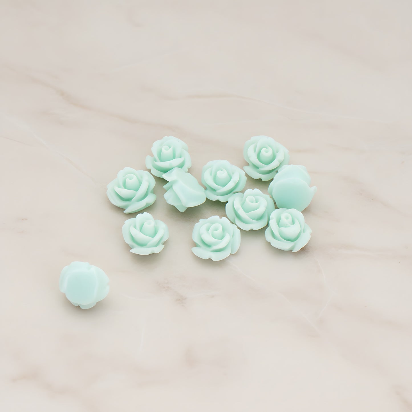 Carved Rose Flower Flat Back Cabochon, 8 Pc (CB.149)