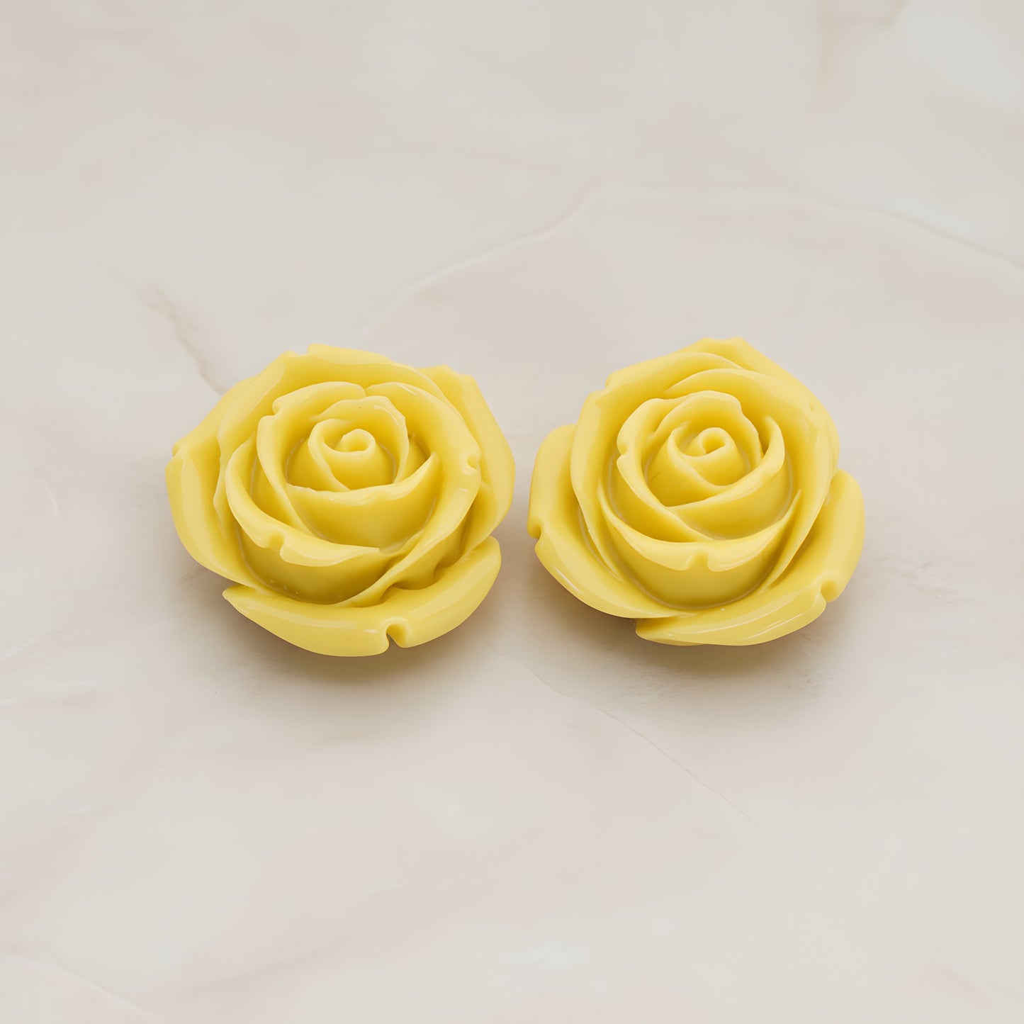 Chunky Rose Flower Flat Back Cabochon, 2 Pc (CB.152)
