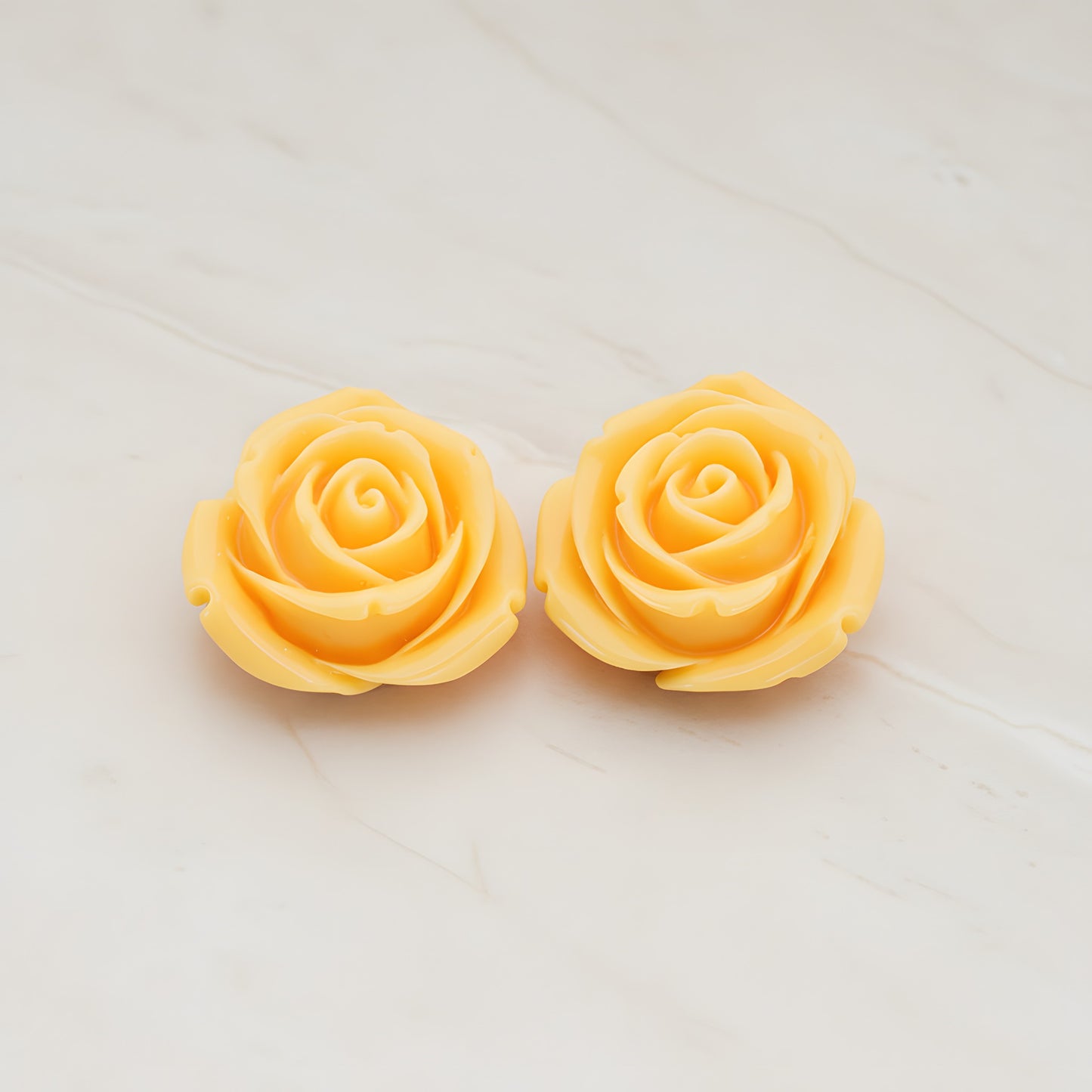 Chunky Rose Flower Flat Back Cabochon, 2 Pc (CB.152)