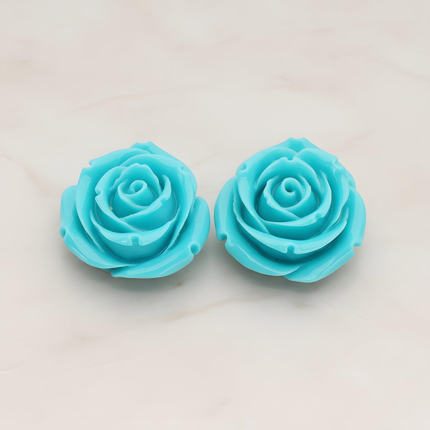 Chunky Rose Flower Flat Back Cabochon, 2 Pc (CB.152)