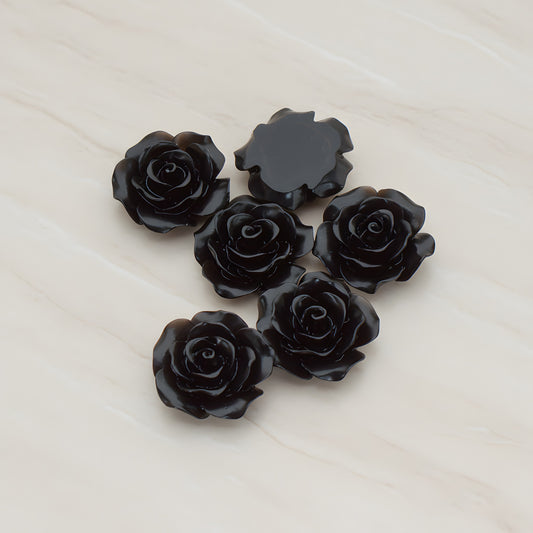 Angelique Rose Flower Flat Back Cabochon, 4 Pc (CB.157-01)