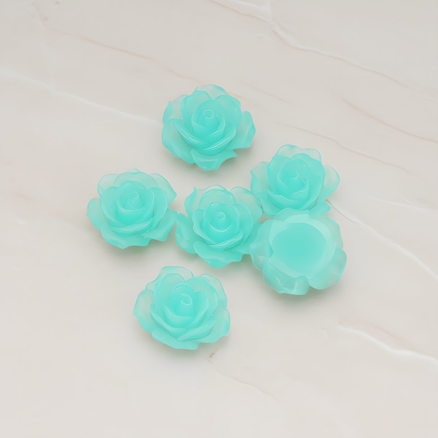 Angelique Rose Flower Flat Back Cabochon, 4 Pc (CB.157-01)