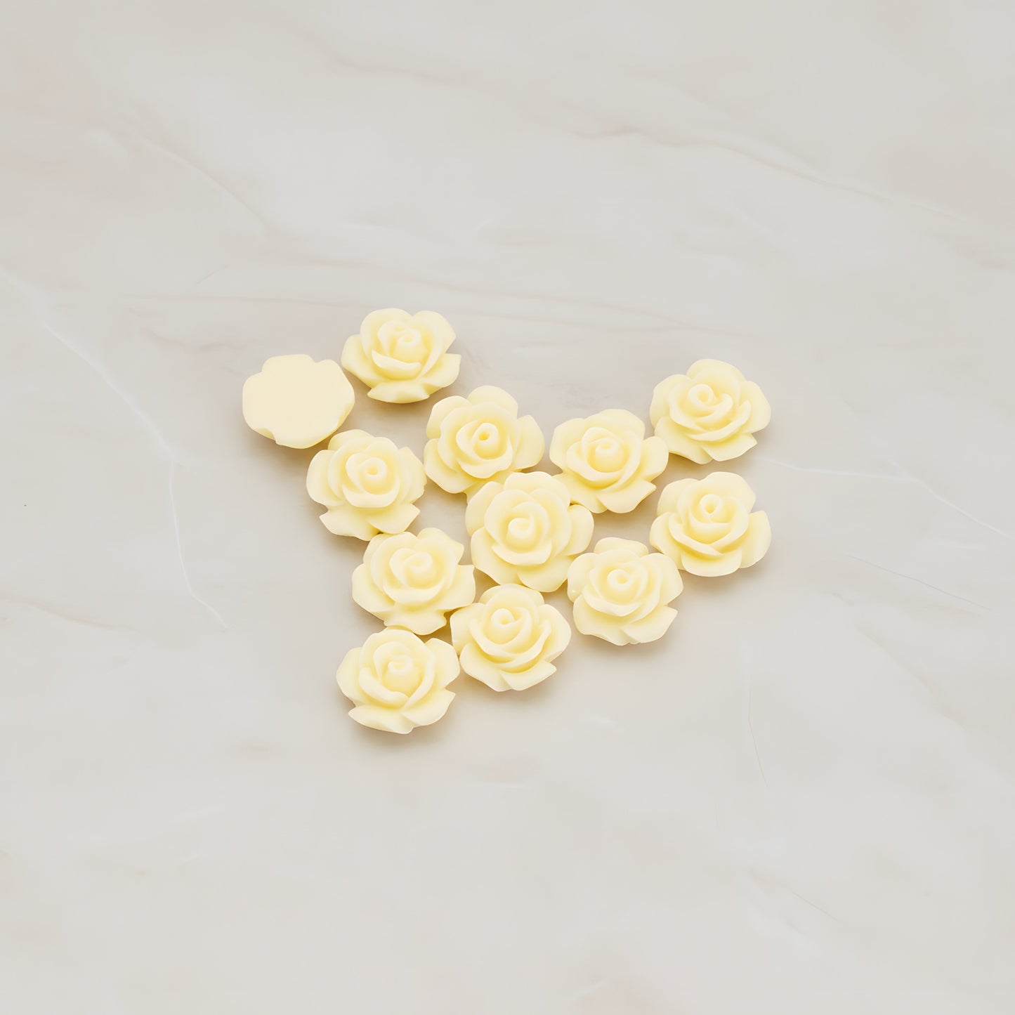 Angelique Rose Flower Flat Back Cabochon, 8 Pc (CB.157-04)