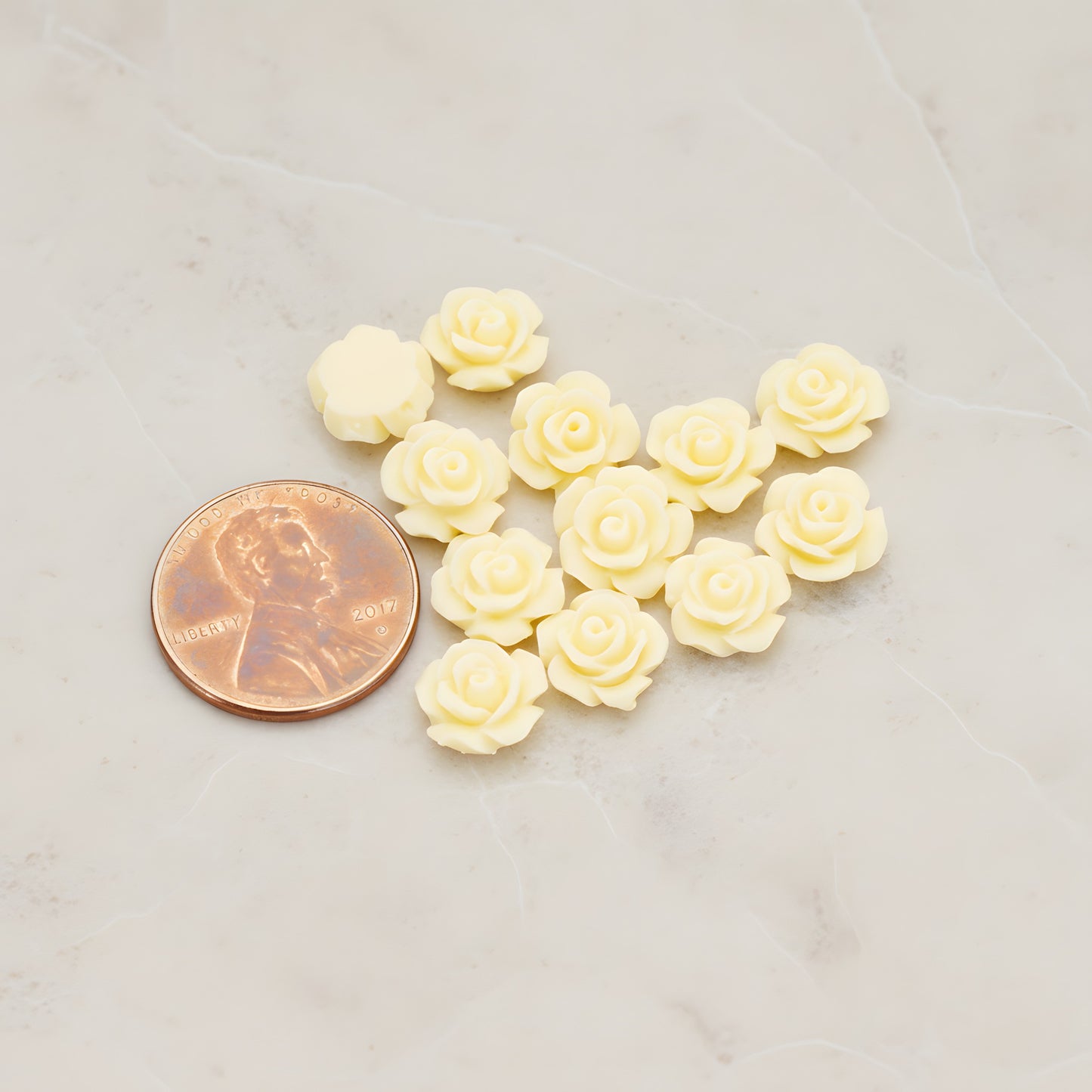 Angelique Rose Flower Flat Back Cabochon, 8 Pc (CB.157-04)
