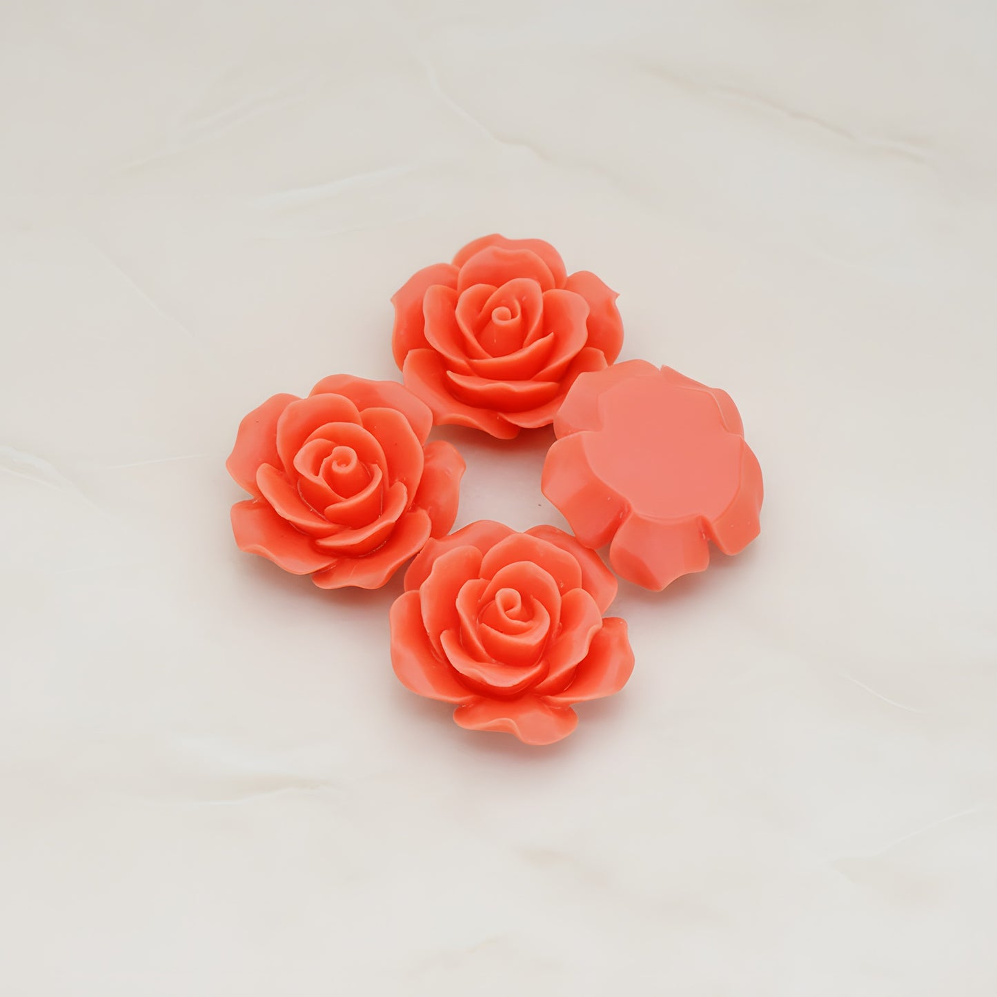 Angelique Rose Flower Flat Back Cabochon, 4 Pc (CB.157-05)