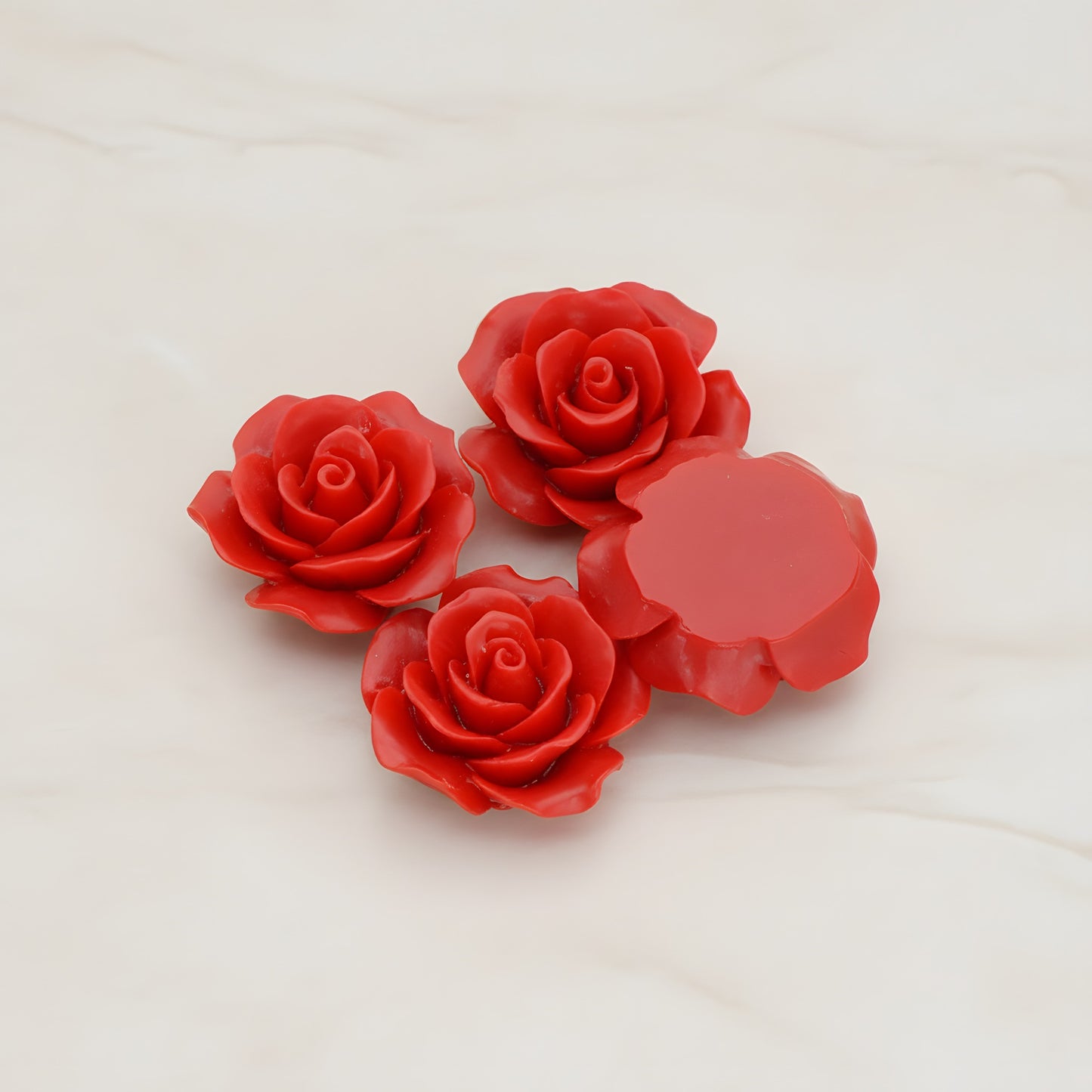 Angelique Rose Flower Flat Back Cabochon, 4 Pc (CB.157-05)